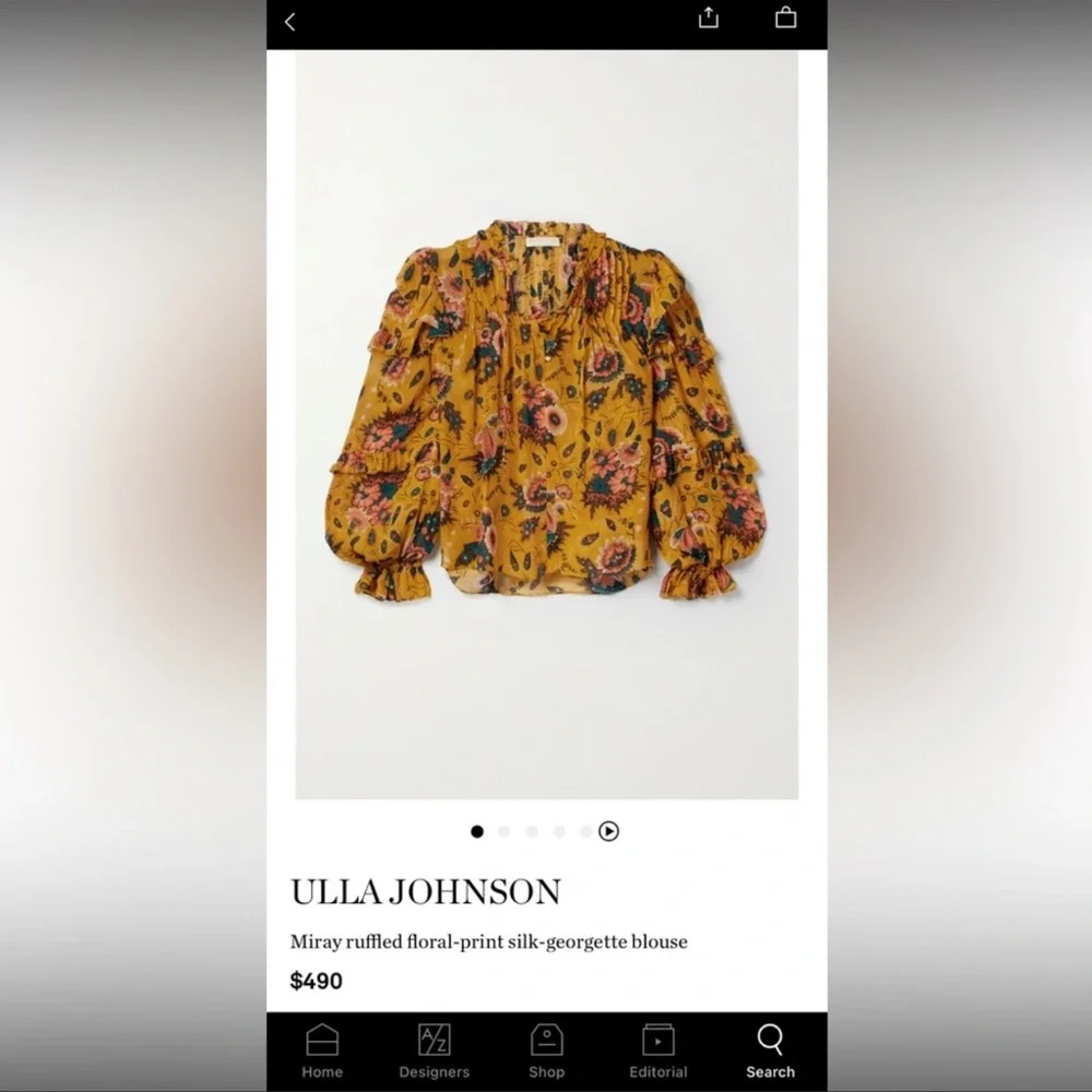 Ulla Johnson Miray Blouse - Picture 1 of 5